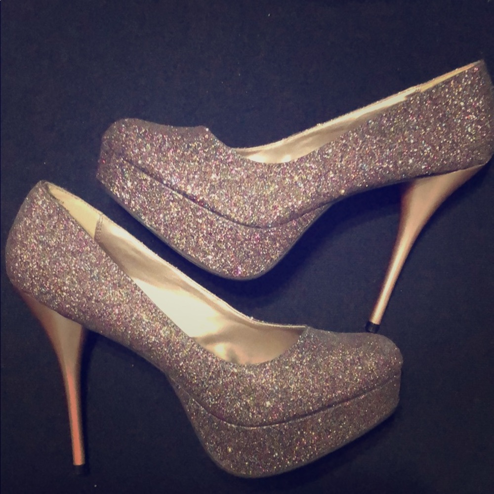 Glitter platform stilettos